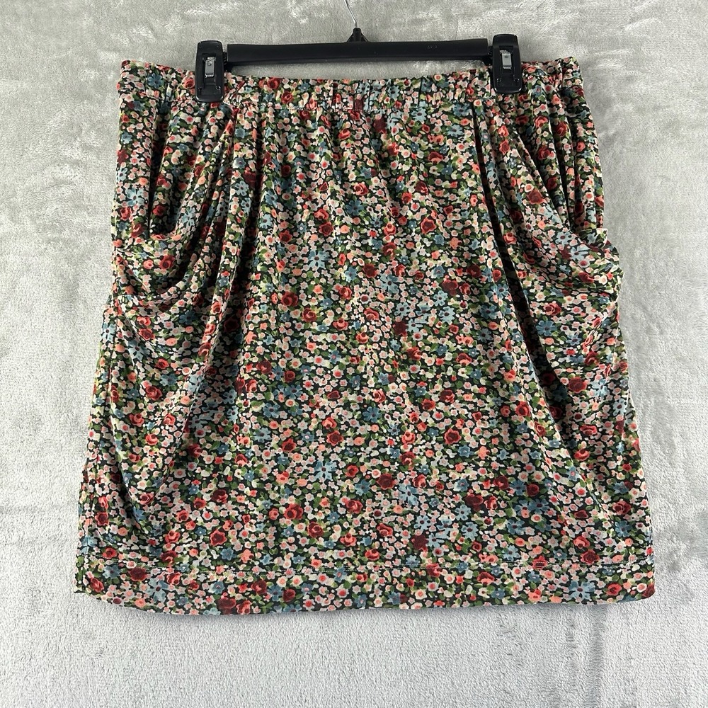 MNG by Mango Mini Skirt Women's L Colorful Floral Print Pockets.